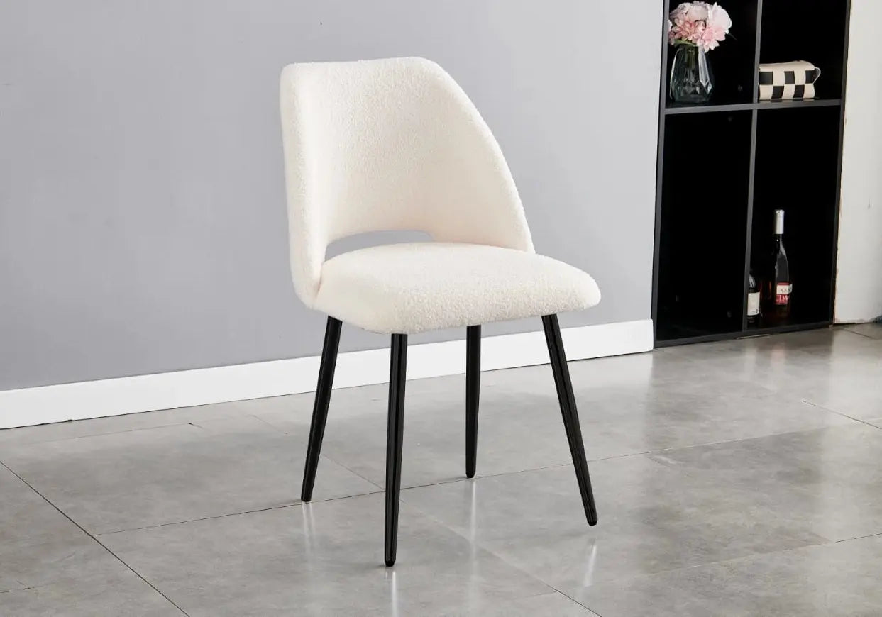 Ensemble table chaise noire marbre blanc LOLA Galerie du Mobilier