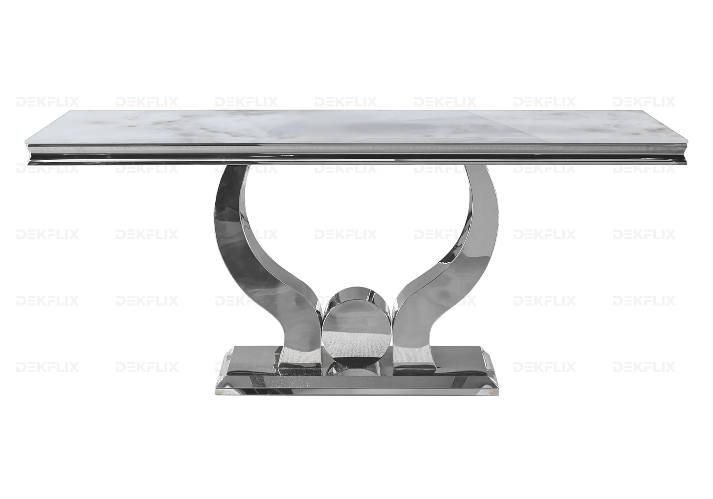 Ensemble table marbre beige et chaises beige TROPHEE Galerie du Mobilier