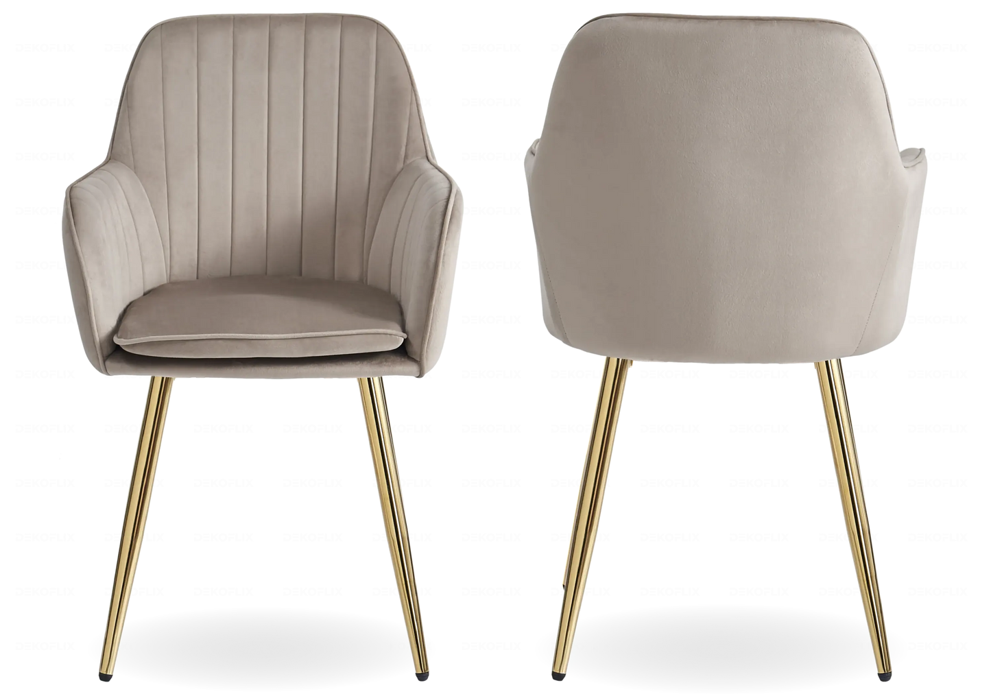 Ensemble table marbre beige et chaises taupe doré TROPHEE Galerie du Mobilier