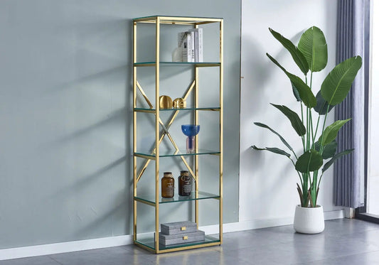 Étagère dorée verre trempé DANA Galerie du Mobilier