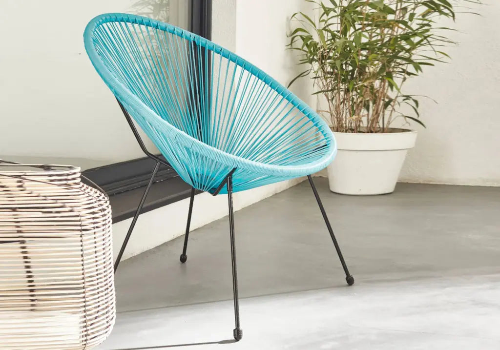 Fauteuil extérieur intérieur bleu – Galerie du Mobilier - Vue 1