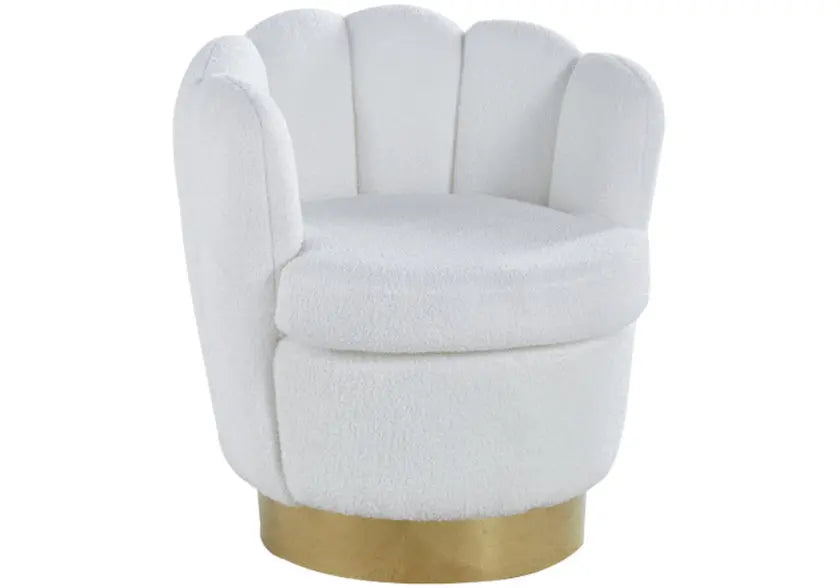 Fauteuil pivotant tissu bouclé – Galerie du Mobilier - Vue 1