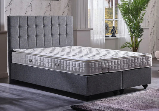 Lit coffre de rangement gris STAR Slims Mobilya