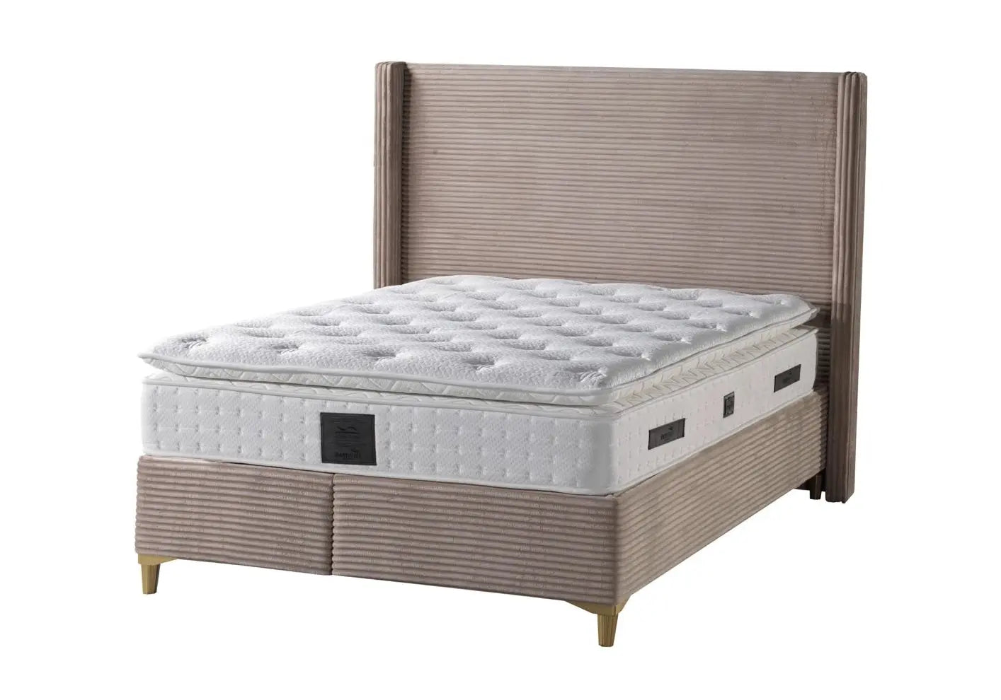 Lit coffre velours gris – Galerie du Mobilier