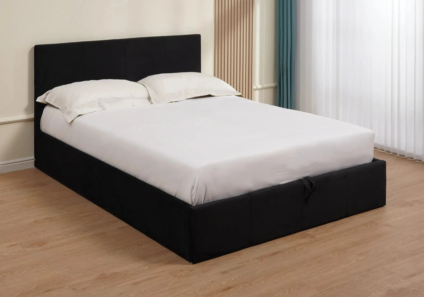 Lit coffre velours noir LENİTA - Vue 1