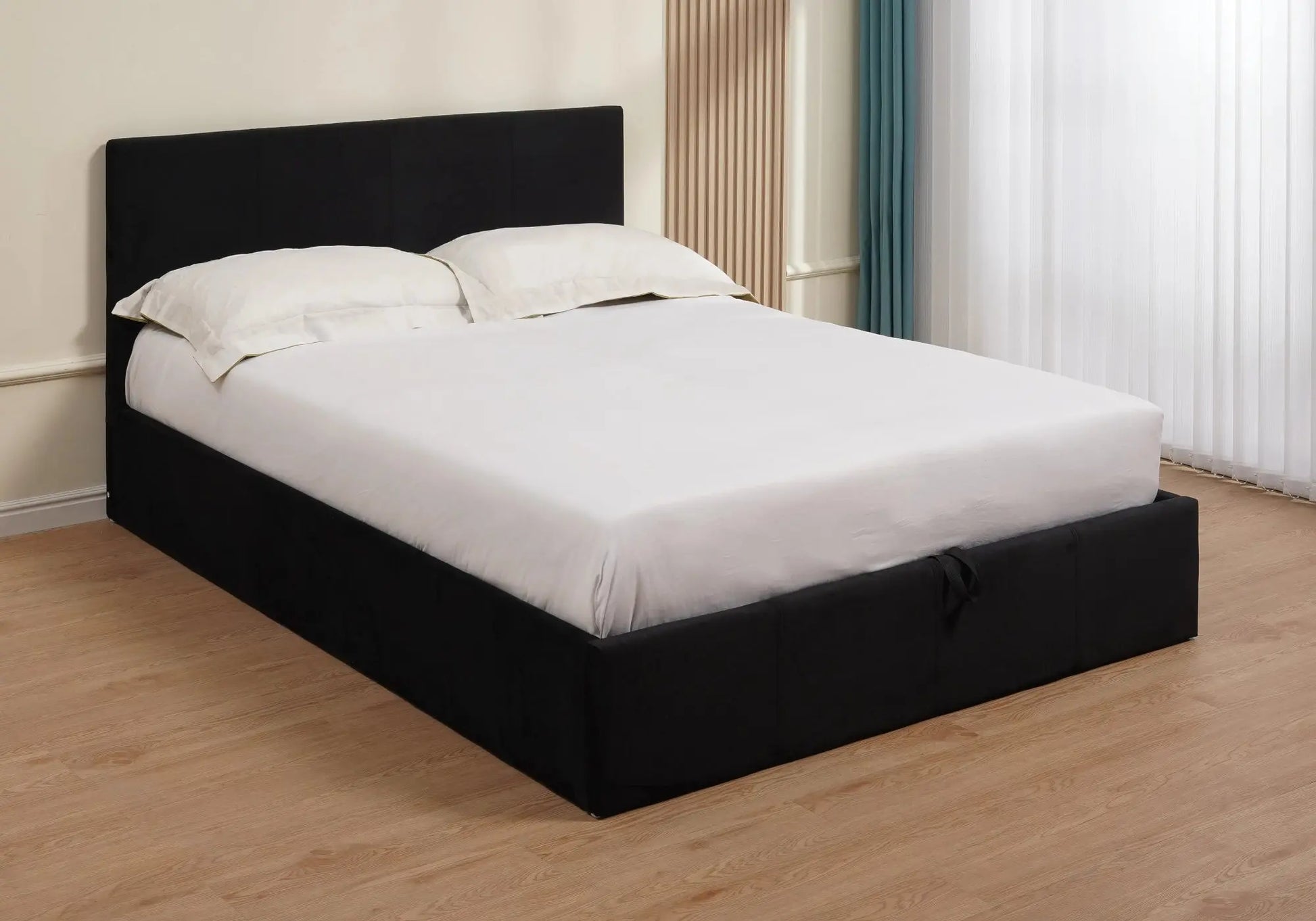 Lit coffre velours noir LENİTA - Vue 1