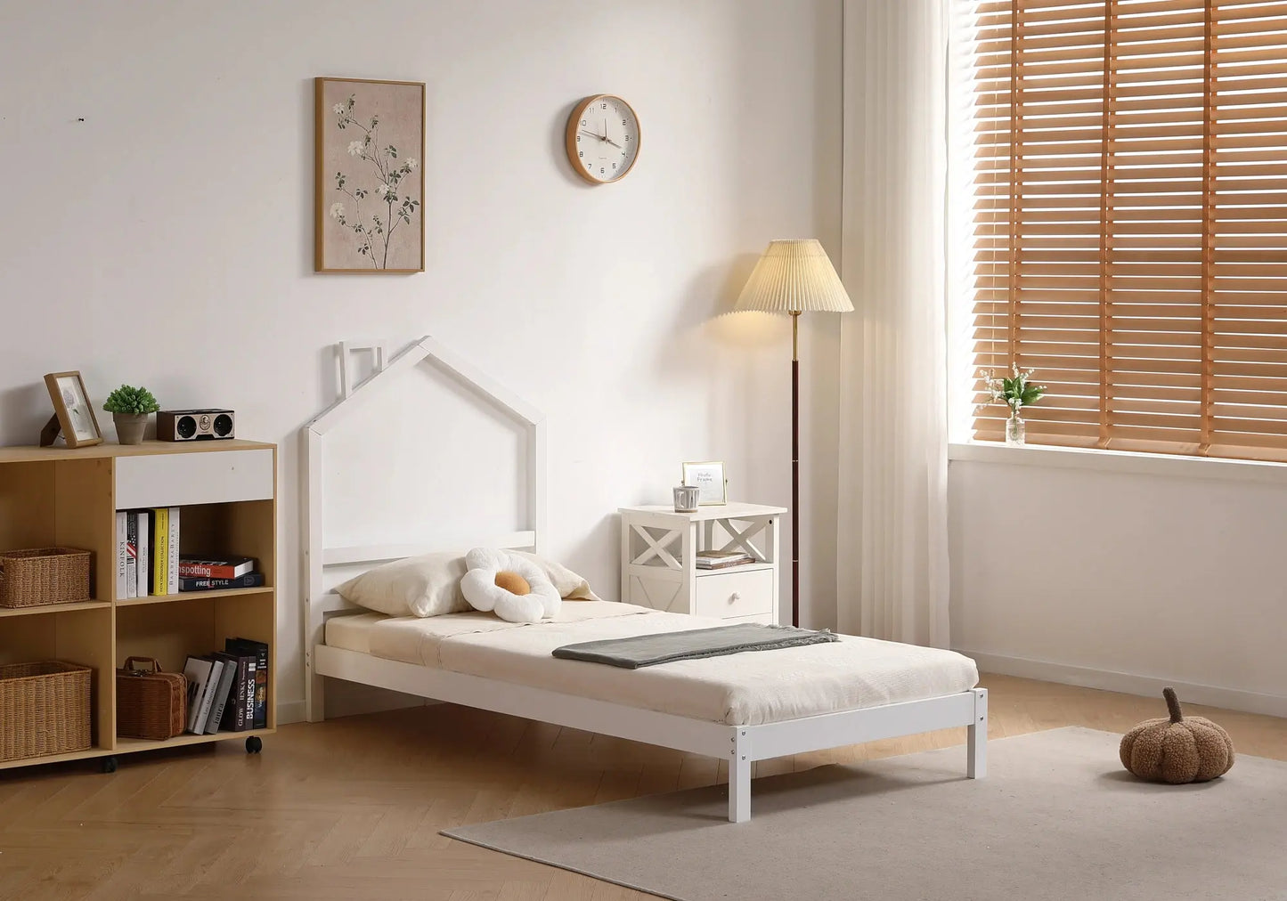 Lit enfant bois blanc - Vue 1