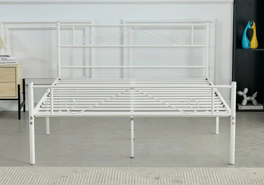 Lit pas cher en métal blanc MARIO Galerie du Mobilier