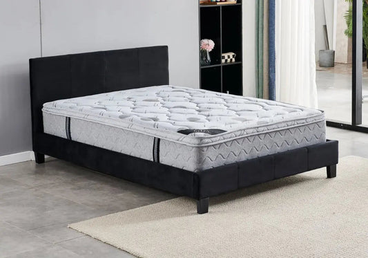 Lit velours noir SIMPLY Galerie du Mobilier