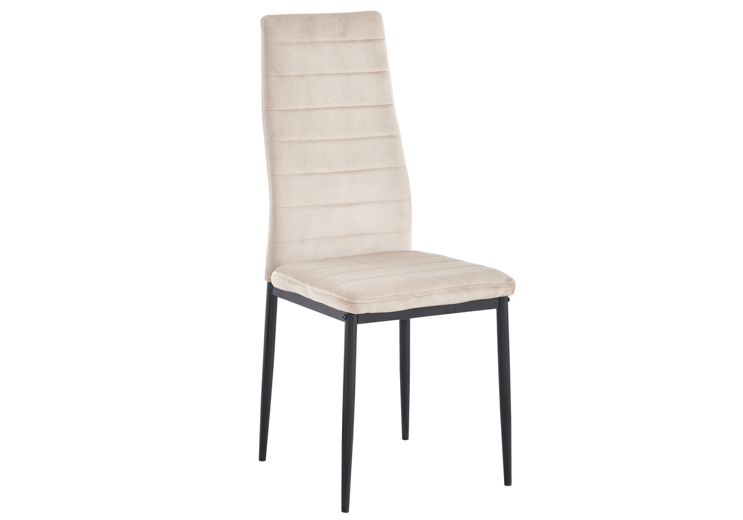 Lot de 6 chaises velours beige noir – Alto – Galerie du Mobilier - Vue 1