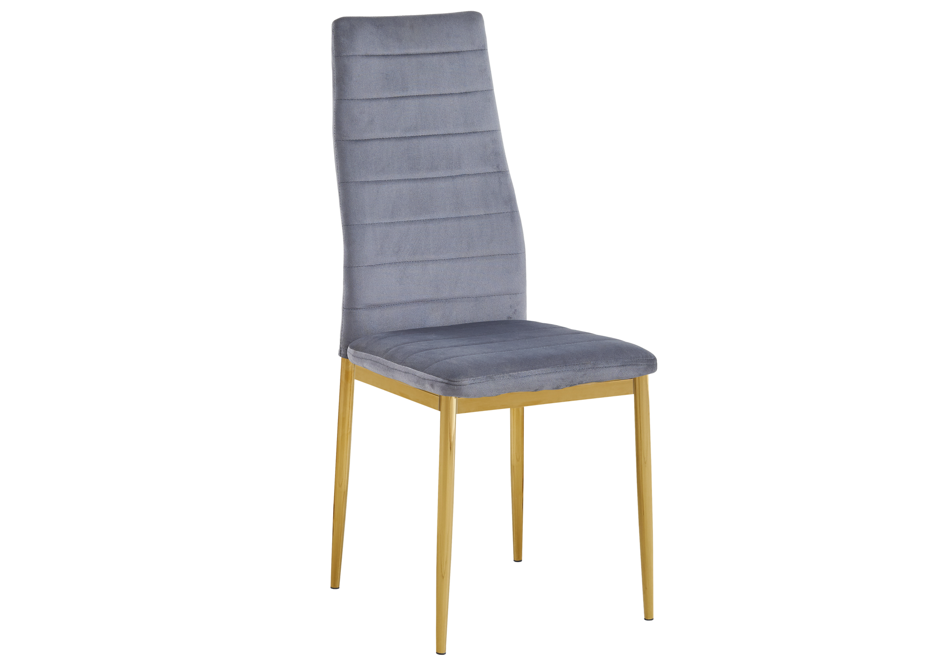 Lot de 6 chaises velours gris dorées – Alto – Galerie du Mobilier - Vue 1