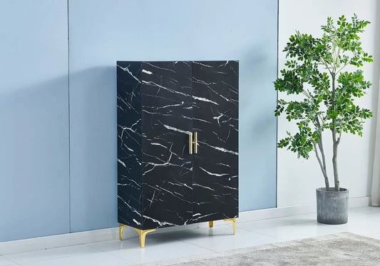 Meuble rangement marbre noir AMIR Galerie du Mobilier