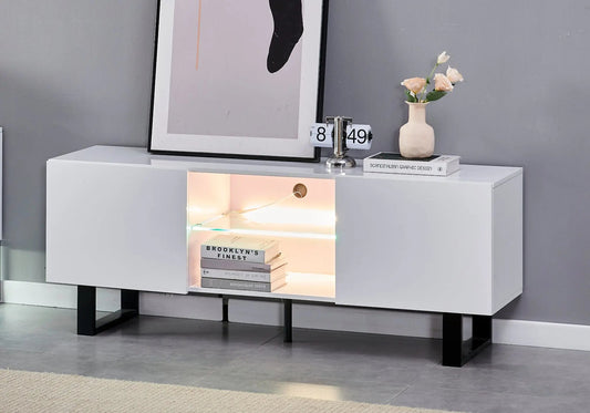 Meuble tv design laqué blanc ALYA Galerie du Mobilier