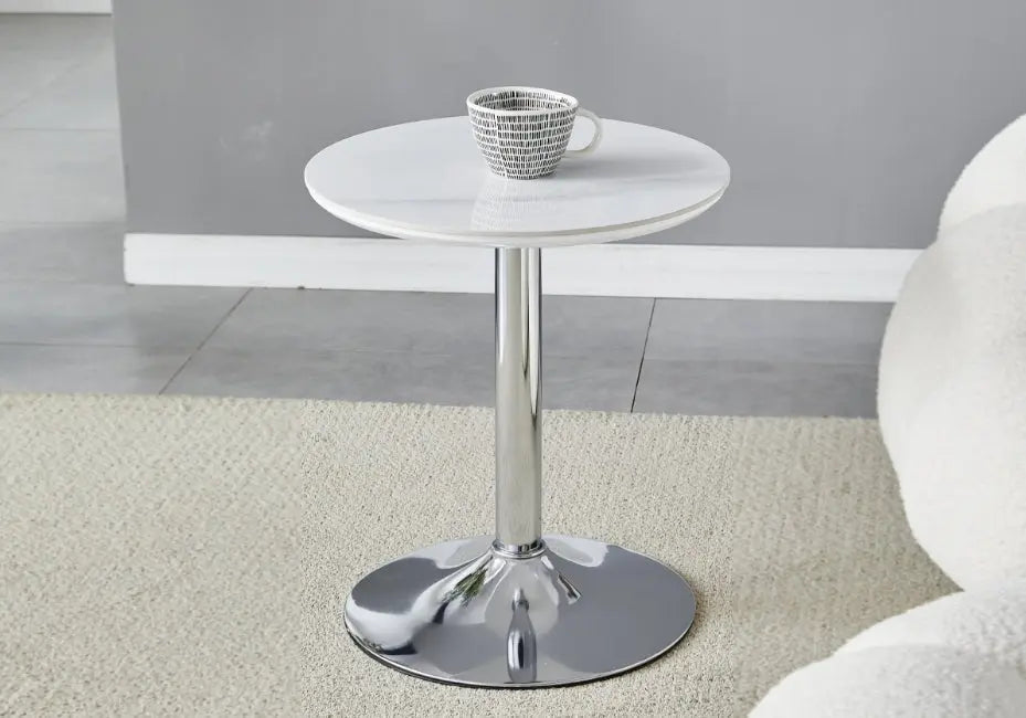 Petite table céramique marbre blanc GOYA Galerie du Mobilier