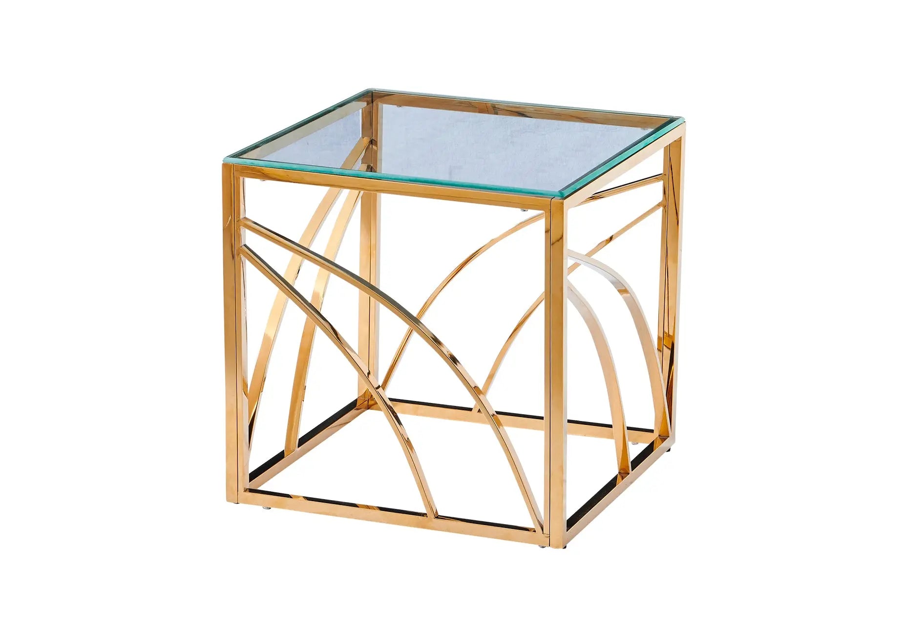 Petite table dorée en verre GEO Galerie du Mobilier