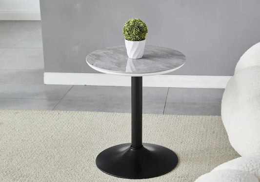Petite table noire céramique marbre gris GOYA Galerie du Mobilier