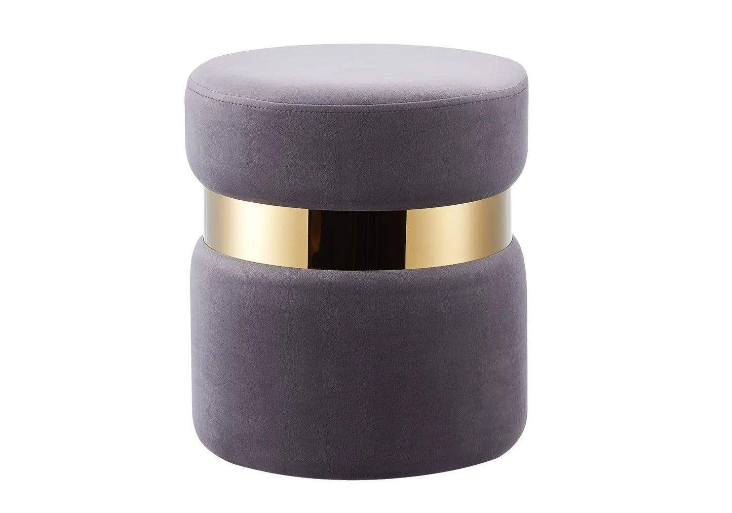 Pouf design doré velours anthracite - Vue 1