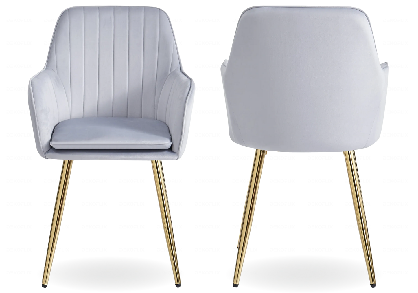 Salle à manger marbre beige doré avec chaises gris TROPHEE Galerie du Mobilier
