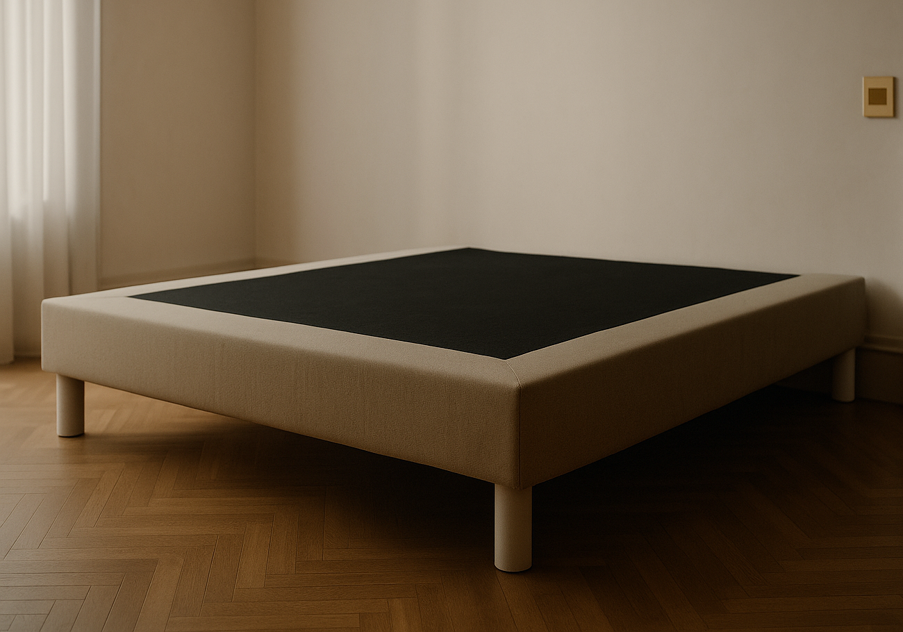 Sommier tapissé beige design 20 cm – Galerie du Mobilier