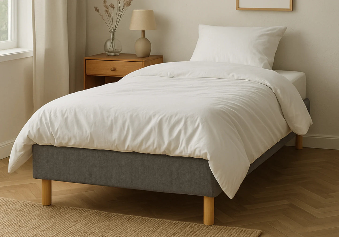 Sommier tapissé gris design 20 cm – Galerie du Mobilier