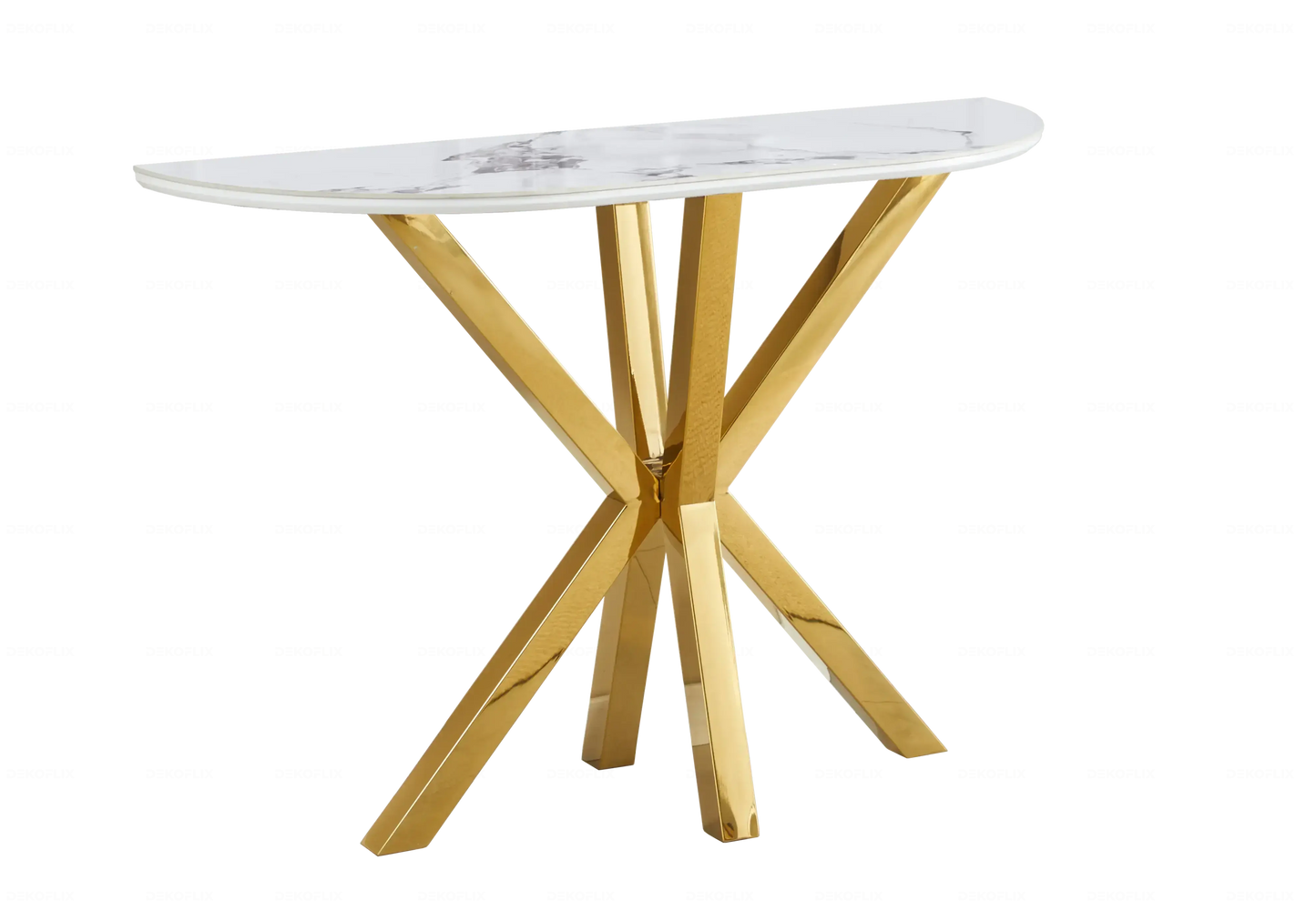 Table Marbre Blanc et Chaises Noires Dorés – OPHELIA Galerie du Mobilier