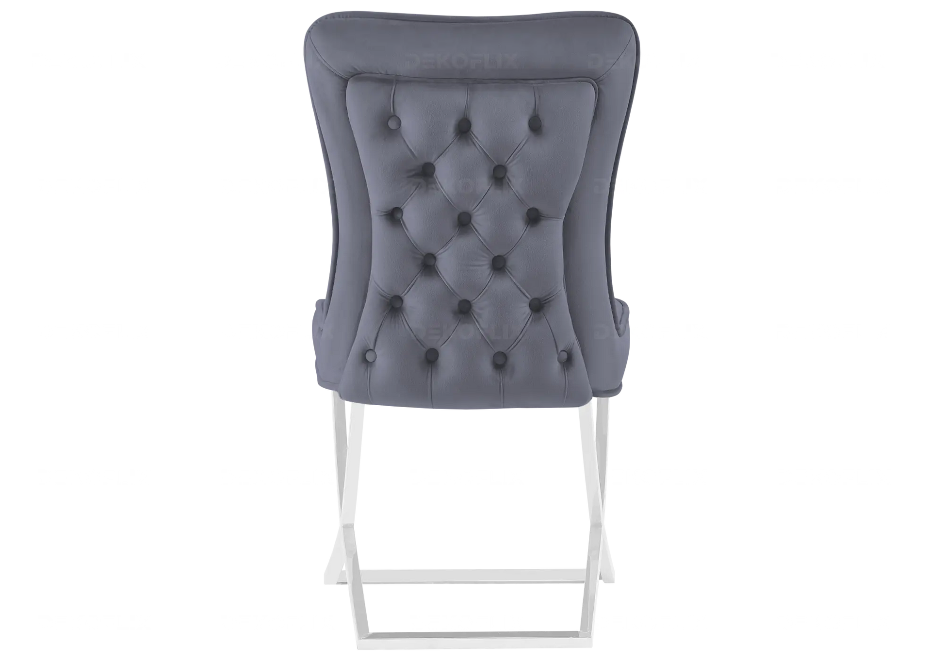 Table à manger avec chaises capitonnées anthracites GABI Galerie du Mobilier