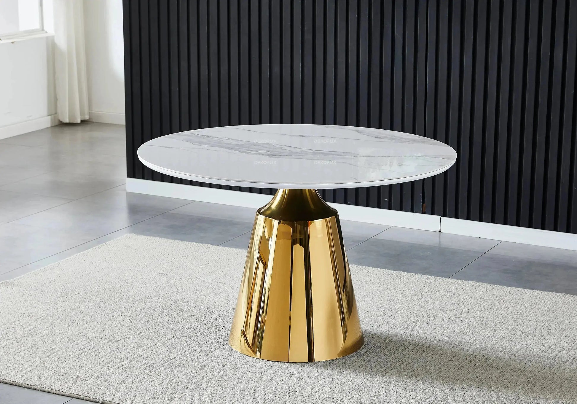 Table à manger céramique marbre blanc CHLOE Galerie du Mobilier