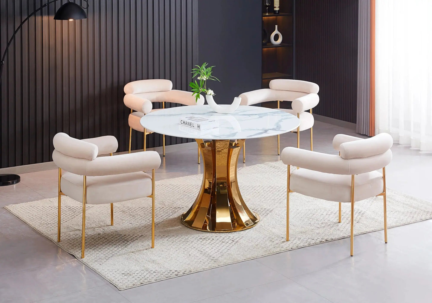 Table à manger dore transparent – Galerie du Mobilier