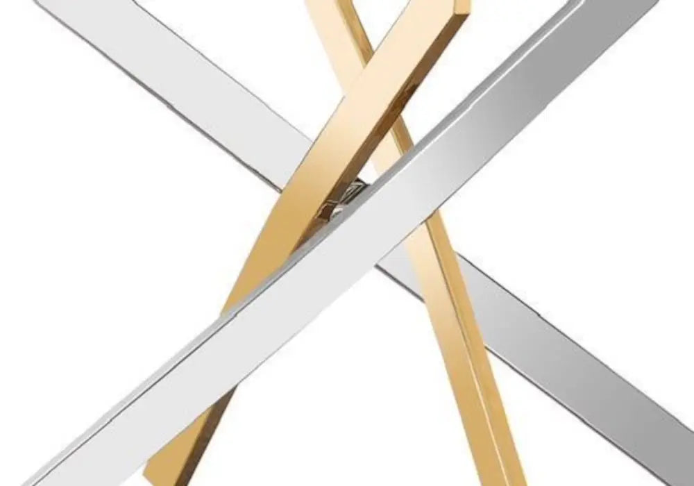 Table à manger dorée chromée verre - Joy – Galerie du Mobilier