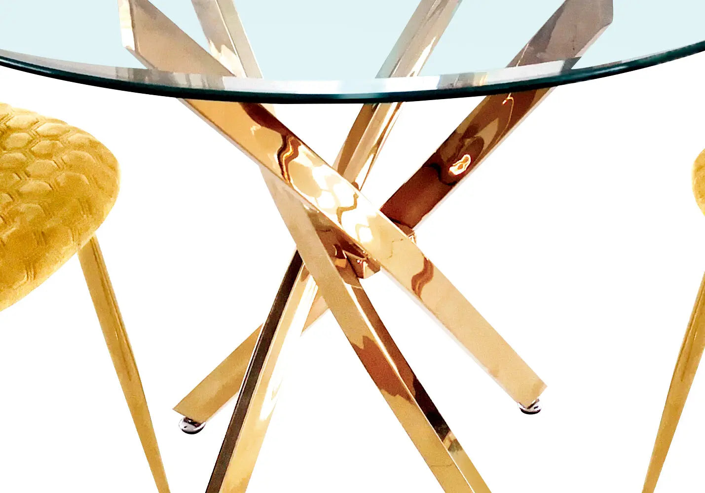 Table à manger dorée tranparent OLIVIA Galerie du Mobilier