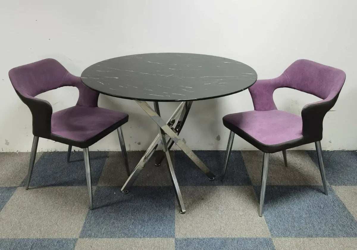 Table à manger marbre noir OLIVIA Galerie du Mobilier