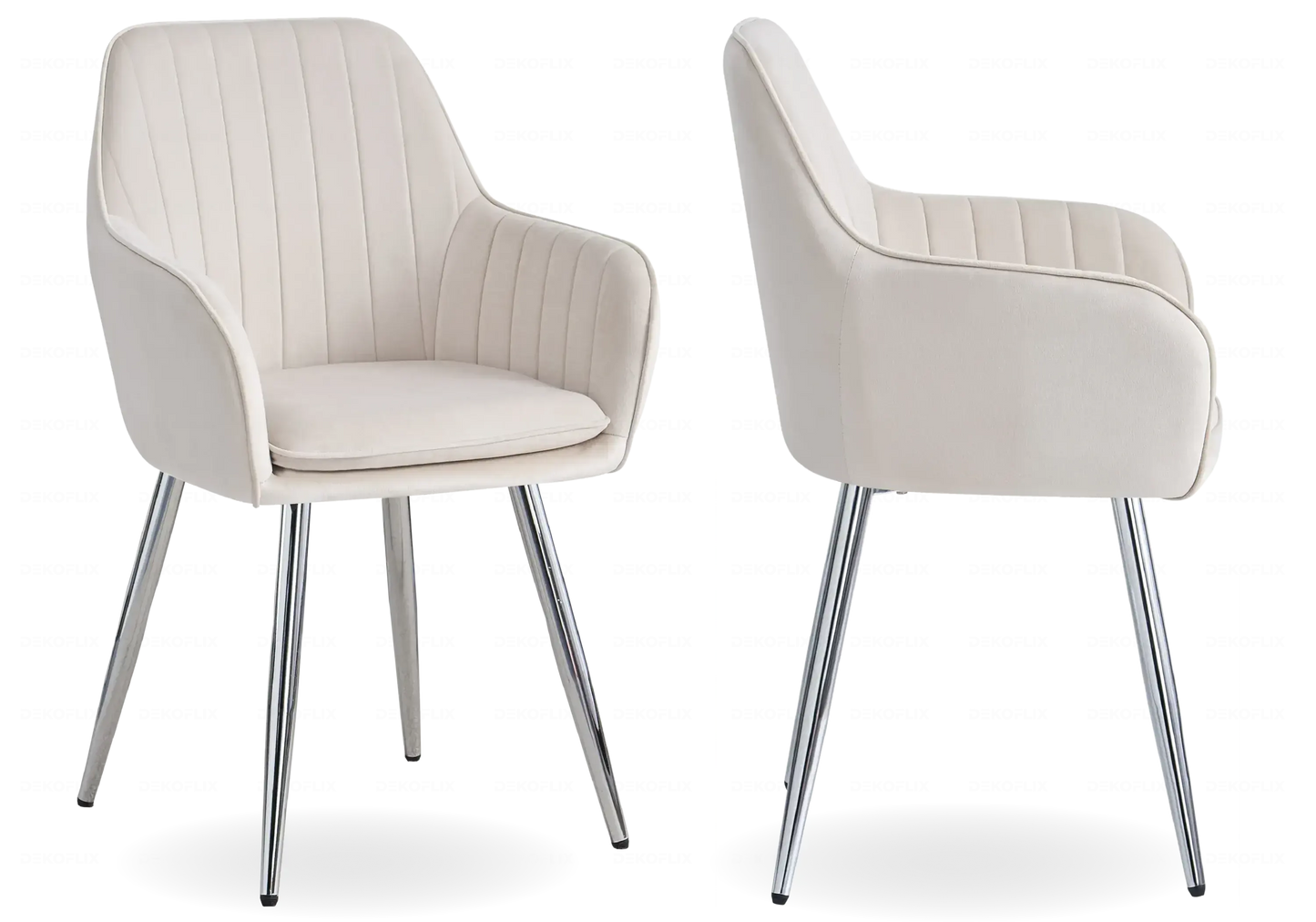 Salle à manger marbre noir argent avec chaises beige TROPHEE Galerie du Mobilier