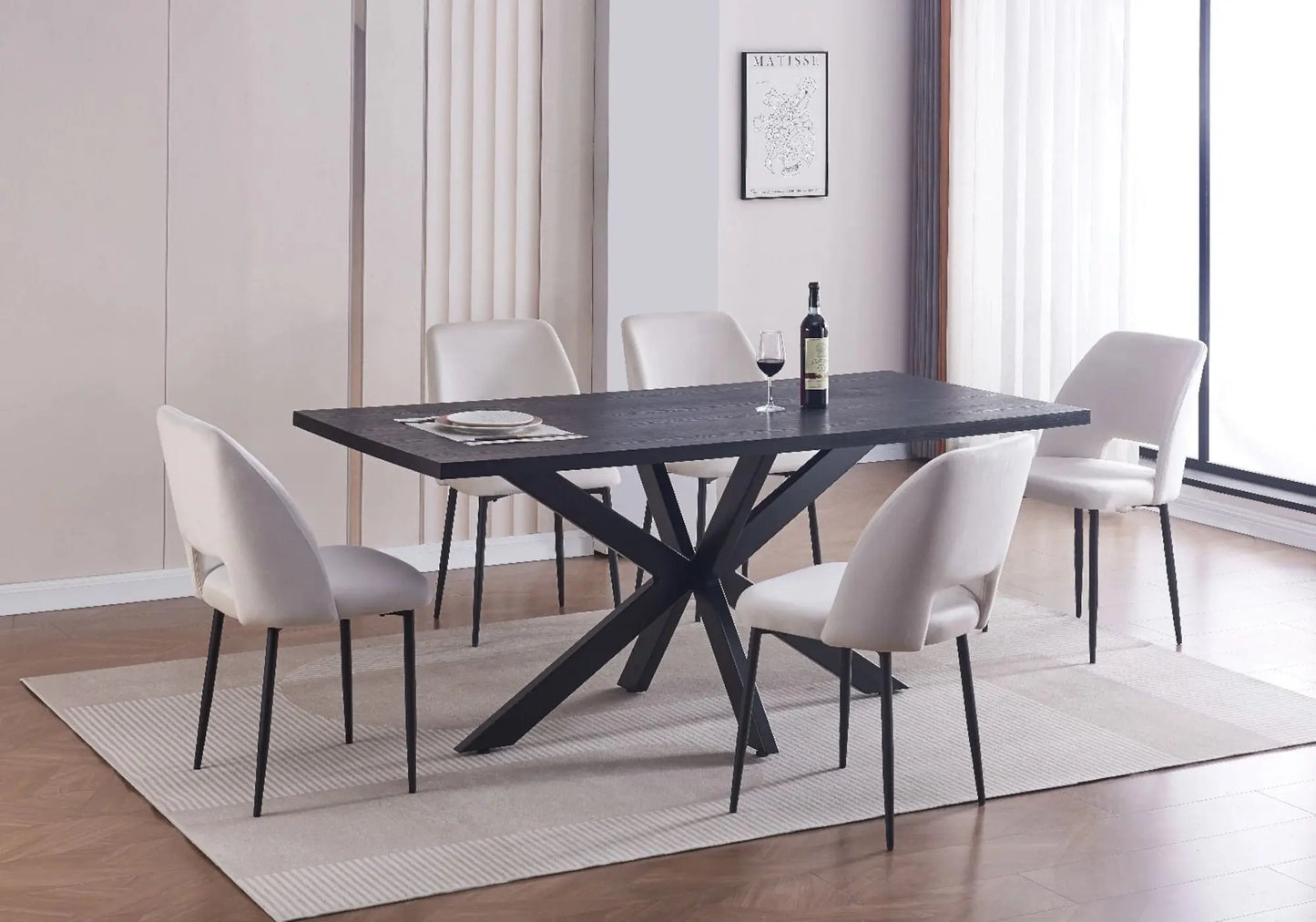 Table à manger noir en noir chêne – Galerie du Mobilier - Vue 1