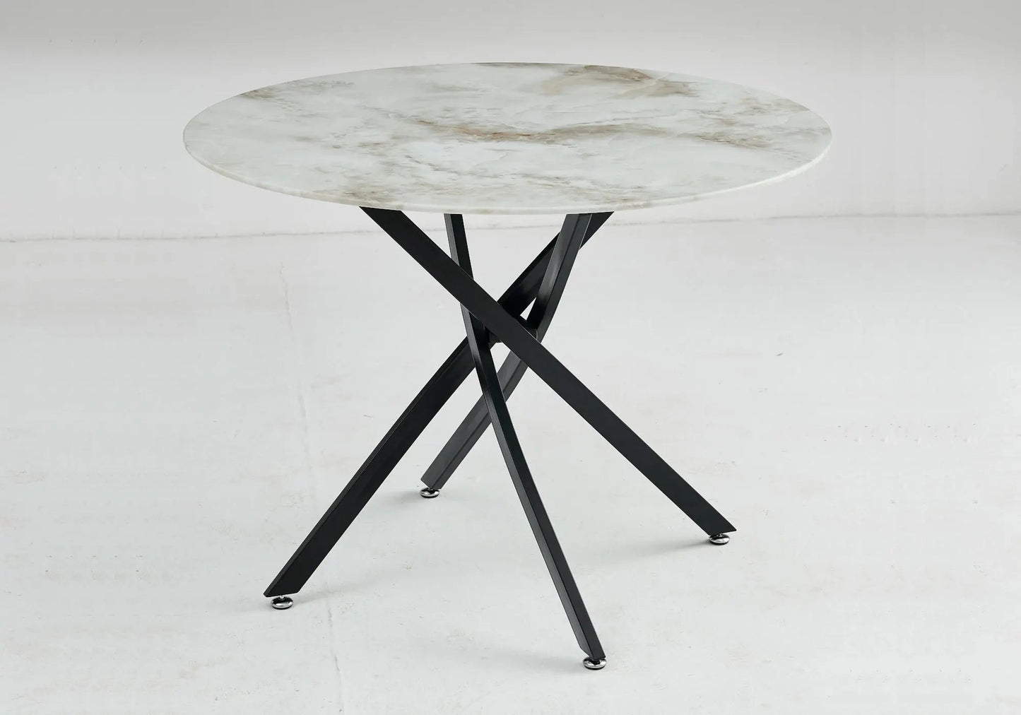 Table à manger noir marbre beige OLIVIA Galerie du Mobilier