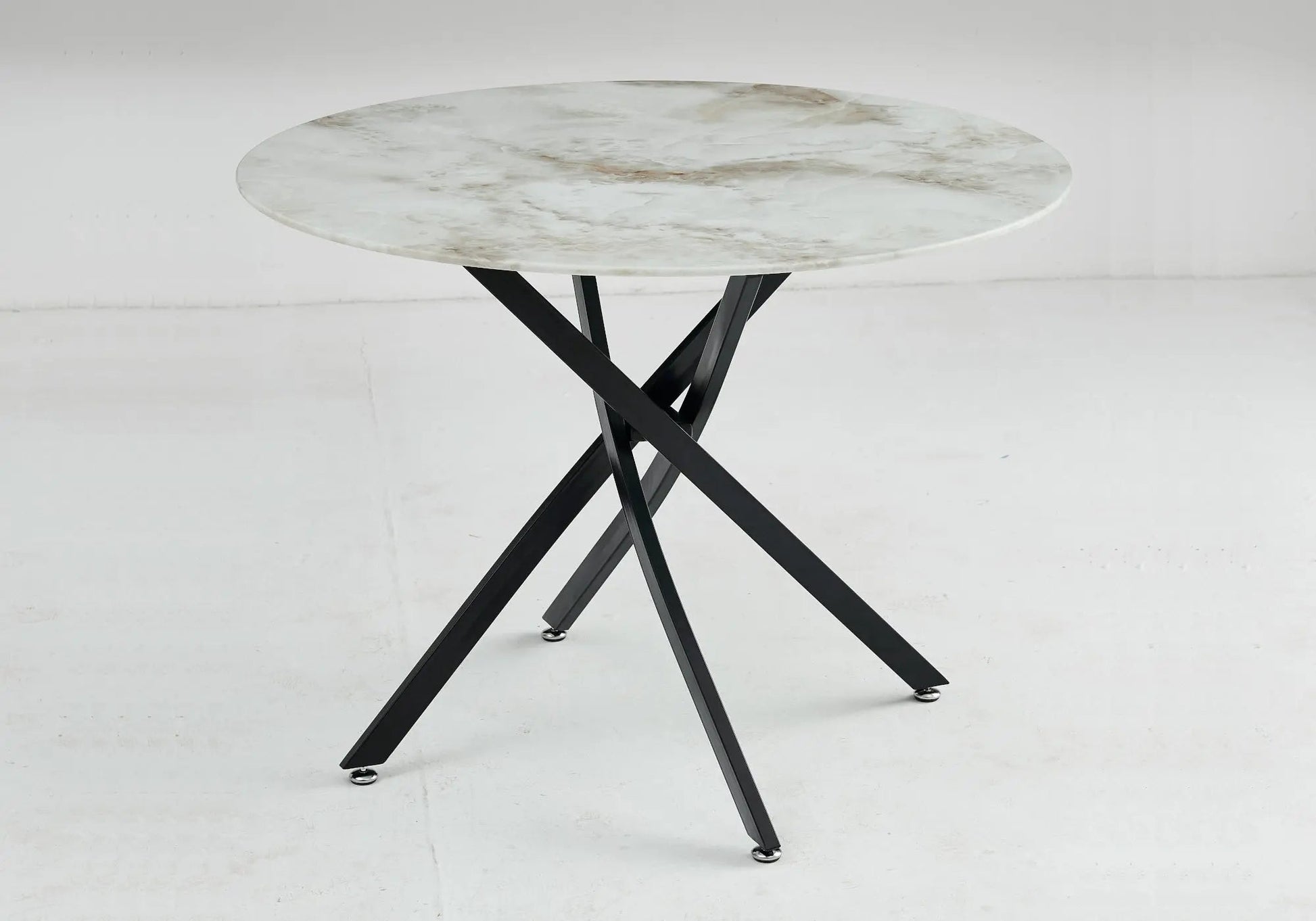 Table à manger noir marbre beige OLIVIA Galerie du Mobilier