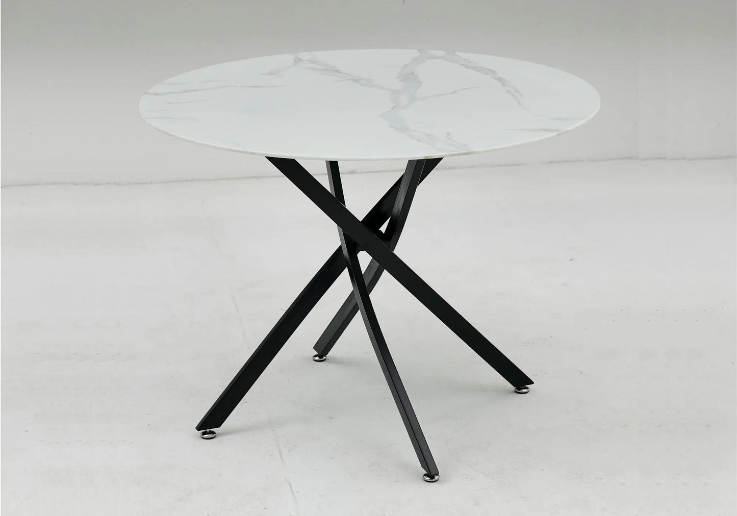 Table à manger noir marbre blanc OLIVIA Galerie du Mobilier