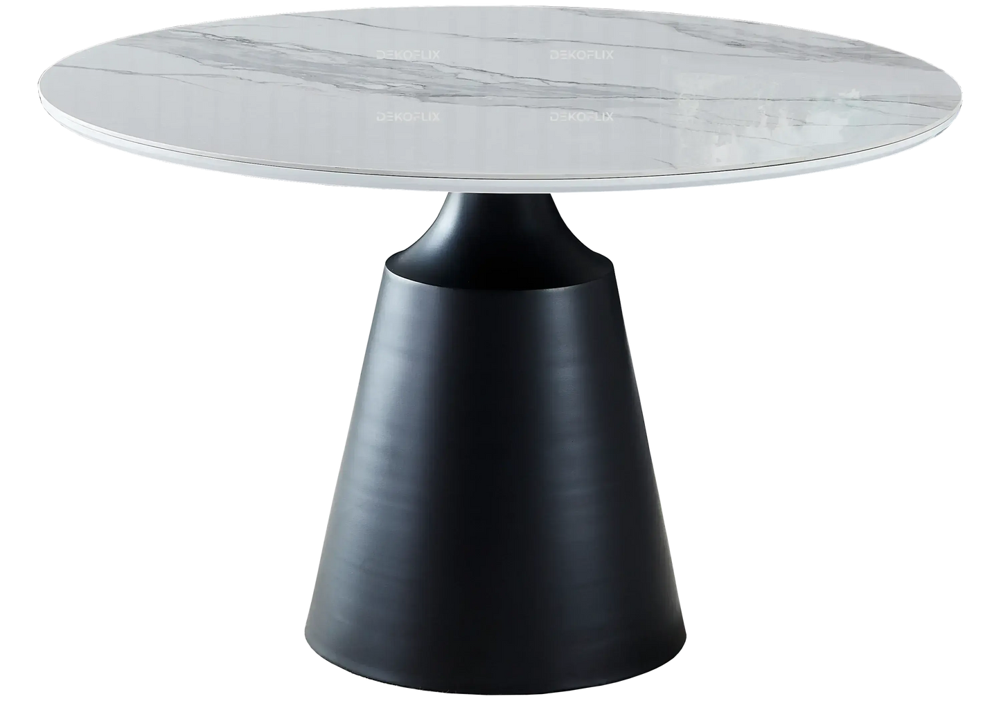 Table à manger noire marbre blanc CHLOE - Galerie du Mobilier