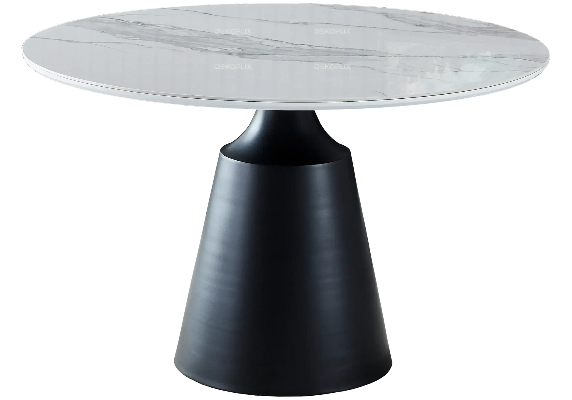 Table à manger noire marbre blanc CHLOE - Galerie du Mobilier