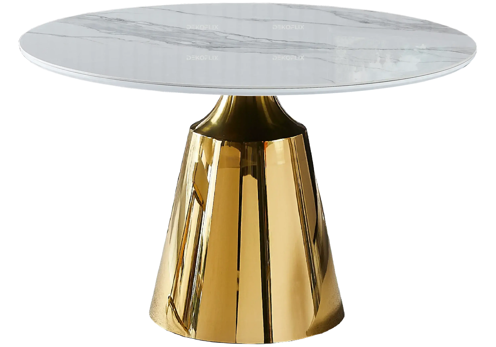 Table à manger noire marbre blanc CHLOE - Galerie du Mobilier