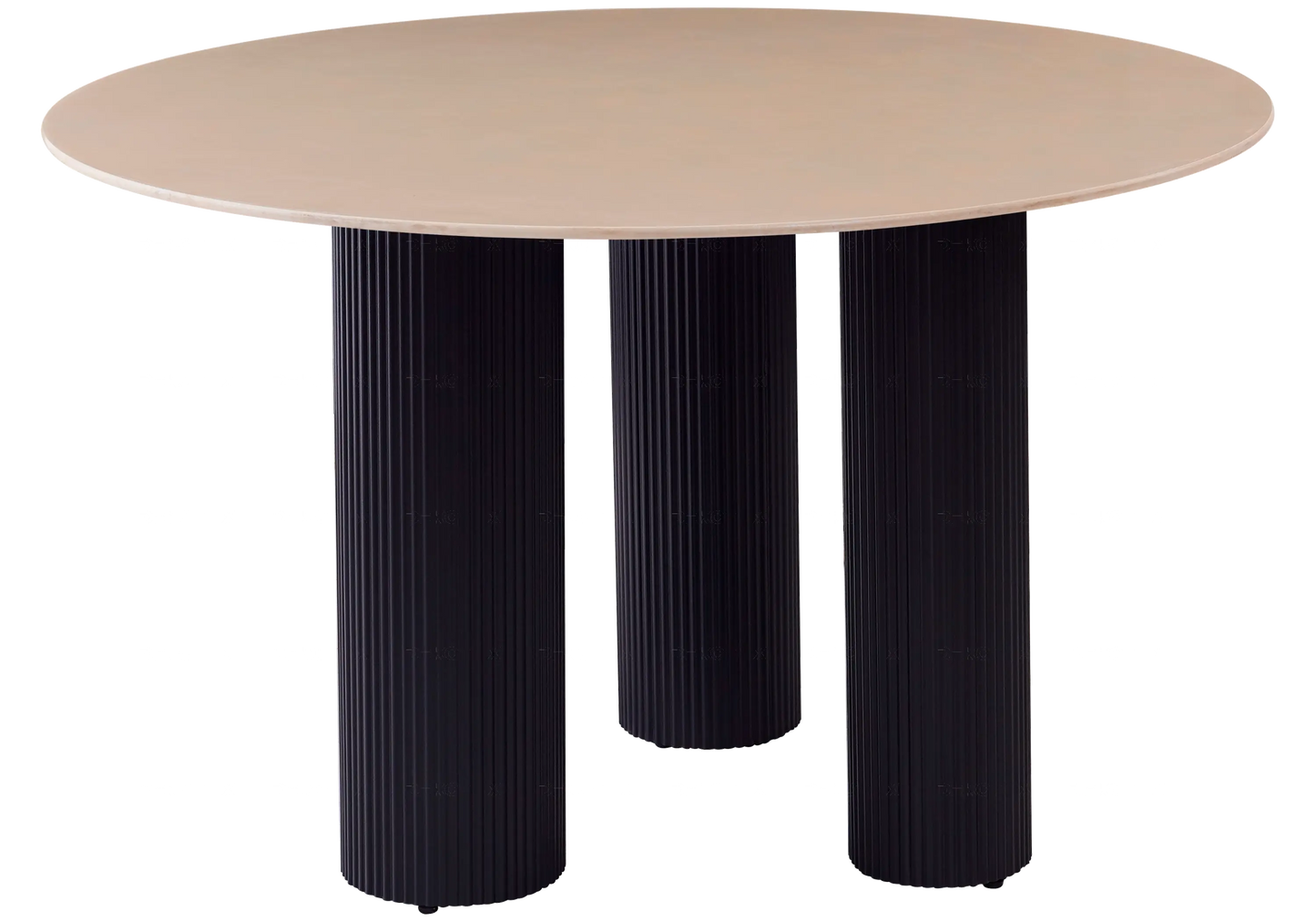 Table à manger pied noir céramique beige – Galerie du Mobilier - Vue 1