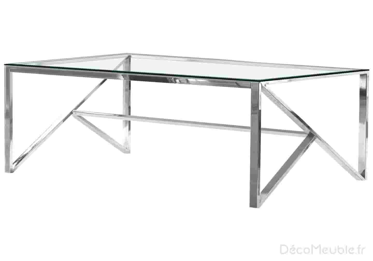 Table basse argent marbre beige NIHAL - Galerie du Mobilier