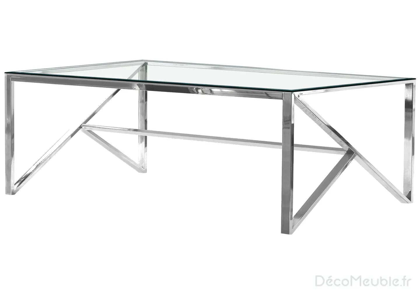 Table basse argentée en verre NIHAL Galerie du Mobilier
