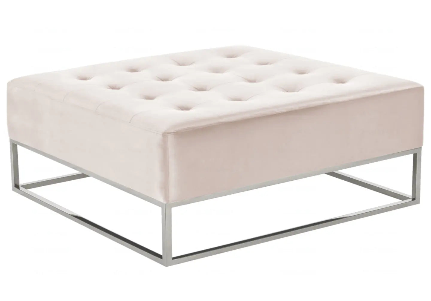 Table basse capitonnée beige – Galerie du Mobilier - Vue 1