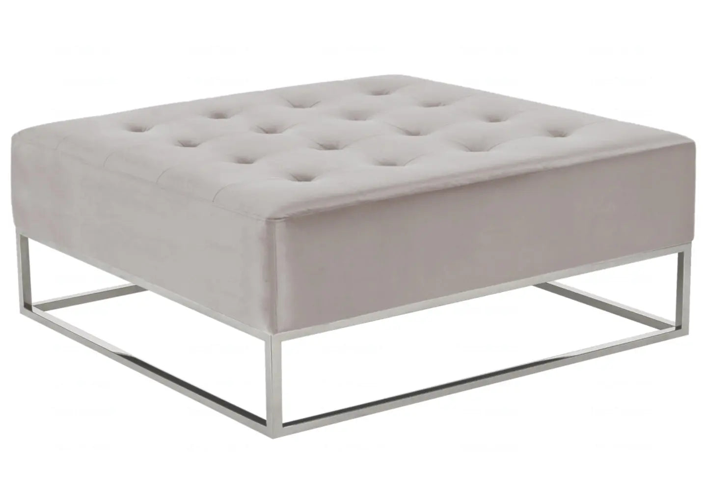 Table basse capitonnée moka – Galerie du Mobilier - Vue 1