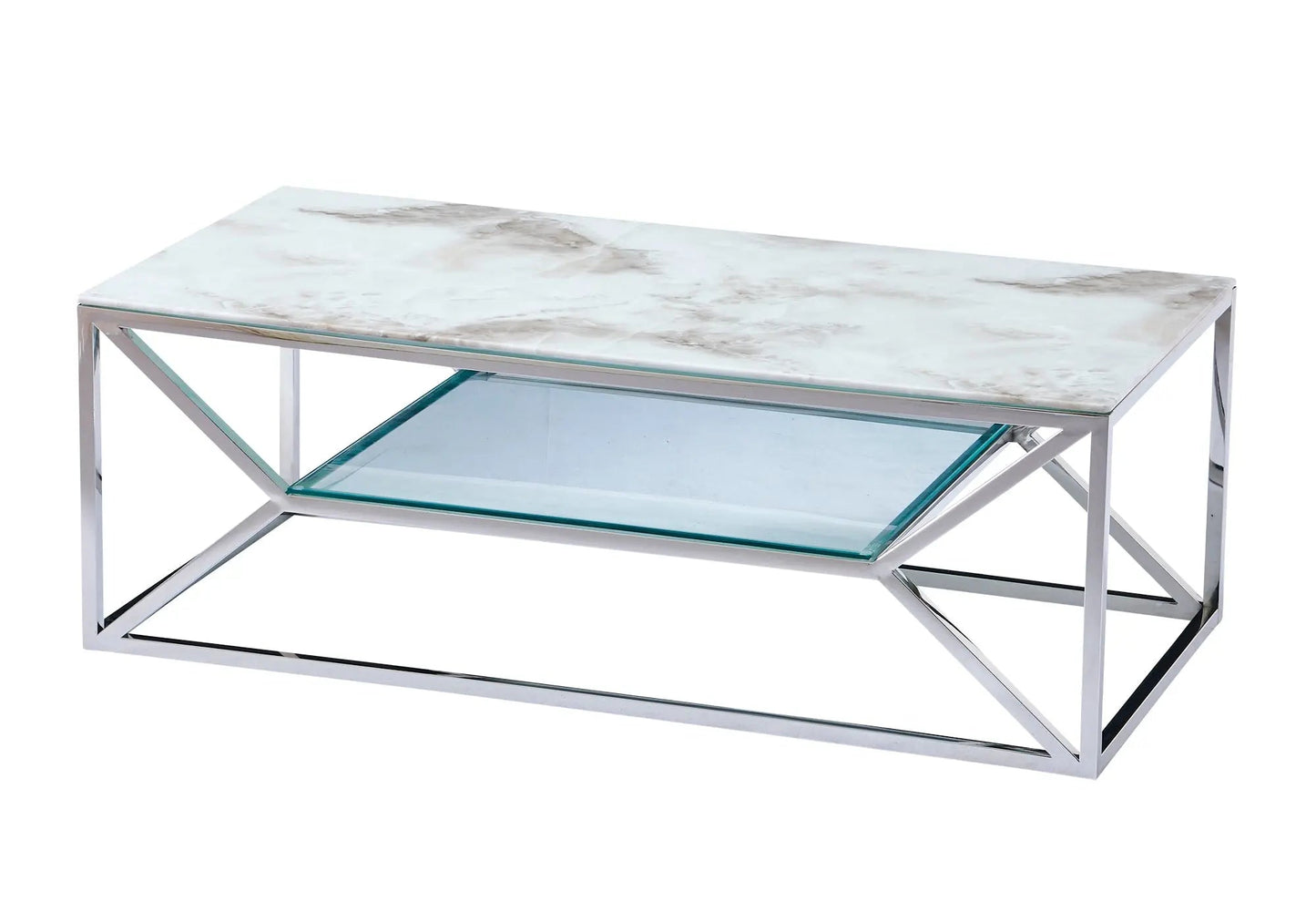 Table basse design marbre blanc ROMI Galerie du Mobilier