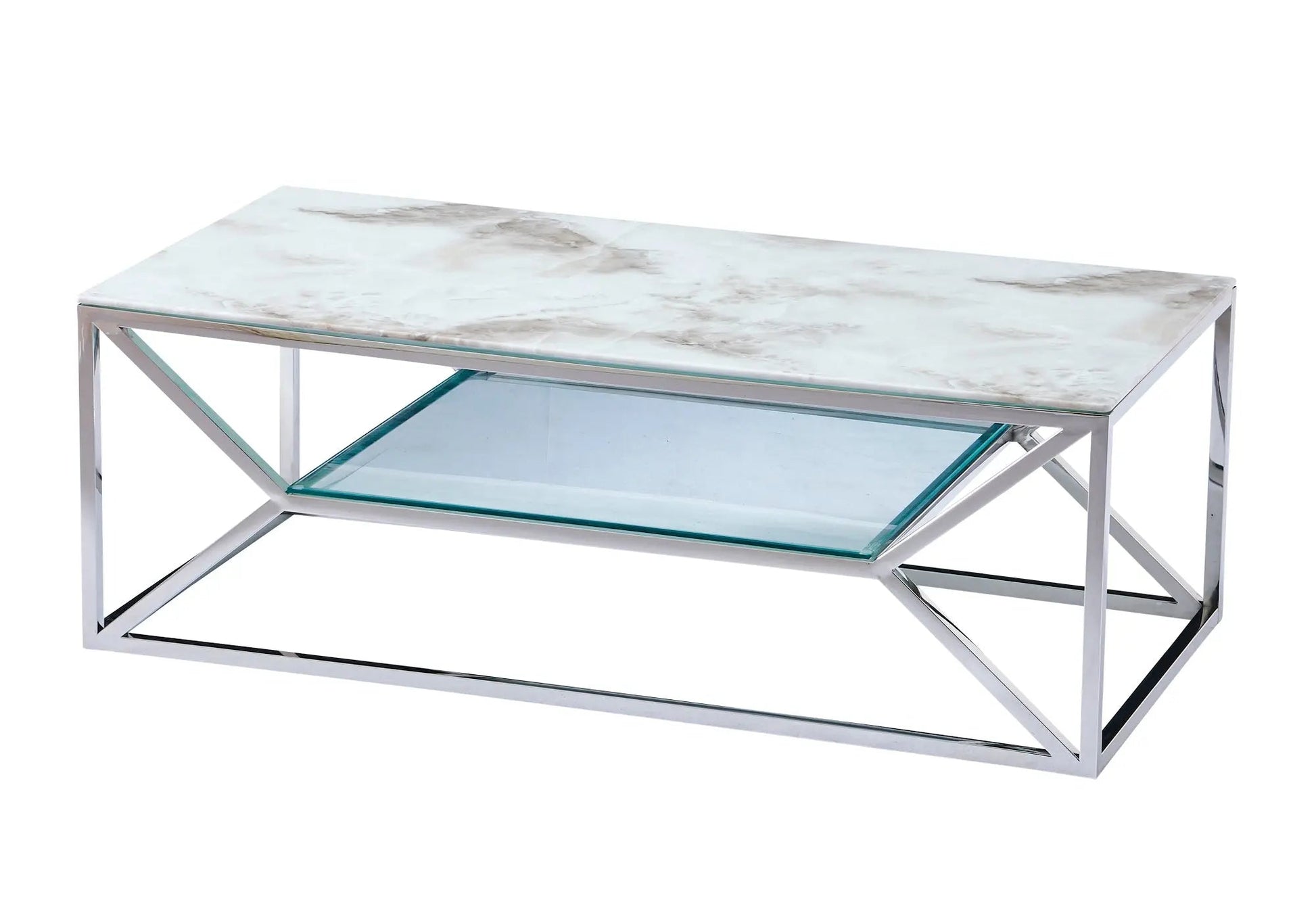 Table basse design marbre blanc ROMI Galerie du Mobilier