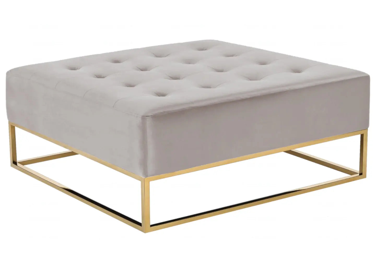 Table basse dorée capitonnée moka – Galerie du Mobilier - Vue 1