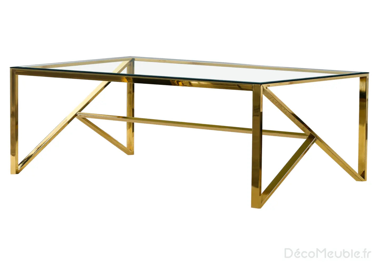 Table basse dorée en verre NIHAL Galerie du Mobilier