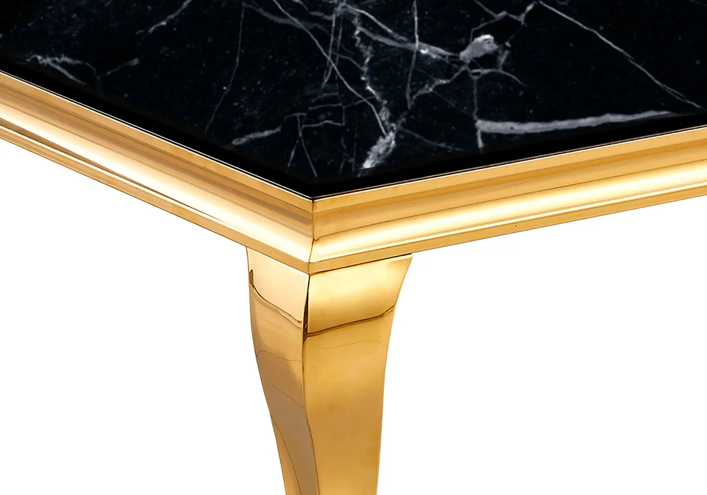 Table basse dorée marbre noir BAROQUE Galerie du Mobilier