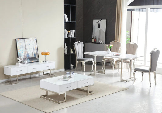 Table basse marbre blanc LILA Galerie du Mobilier